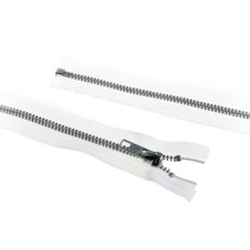 Fém cipzár bontható VT10-Fehér-25cm