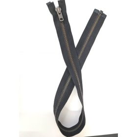 Antik fém cipzár nyitott VT10-Fekete-65cm