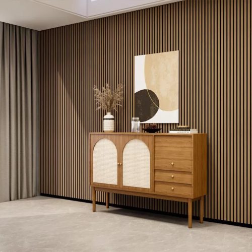 Akusztikus falpanel 60x260cm Fekete tölgy BO01