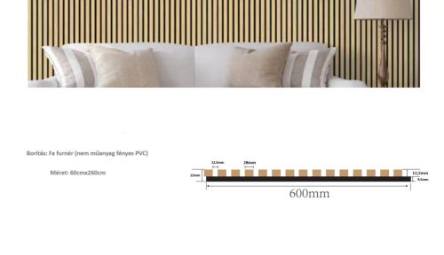 Akusztikus falpanel 60x260cm Sötét Dió DW01