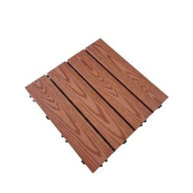   WPC dlaždica zacvakávacia 30×30 cm červenohnedá s drevnou štruktúrou