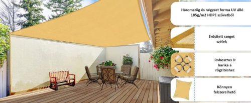 Napvitorla légátersztő UV álló 3x3x3