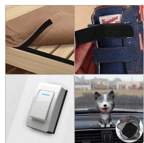 Öntapadós tépőzár 40mm hurkos oldal fekete (25m)