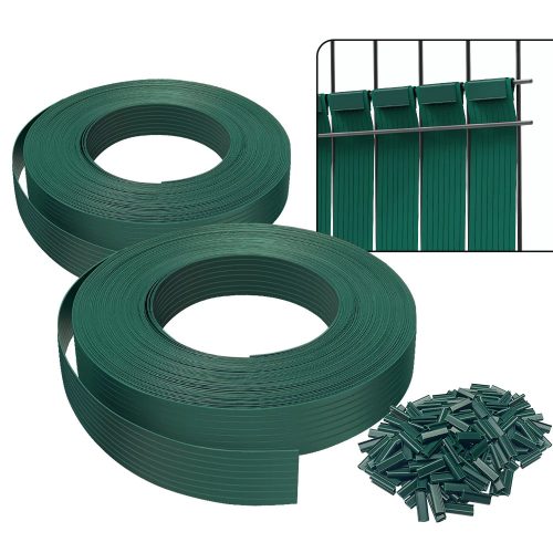 PVC Belátásgátló szalag/kerítésszalag Sötétzöld 4,75cm-35m