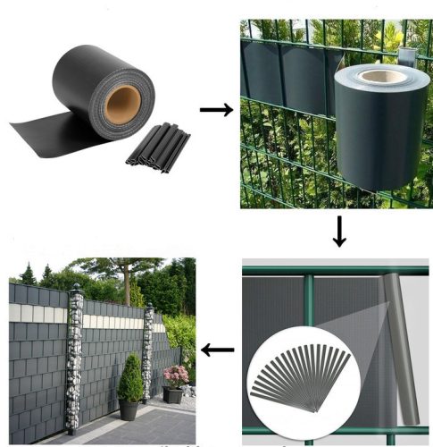 PVC páska na zamedzenie výhľadu / plotová páska Antracitovo sivá – 35 m